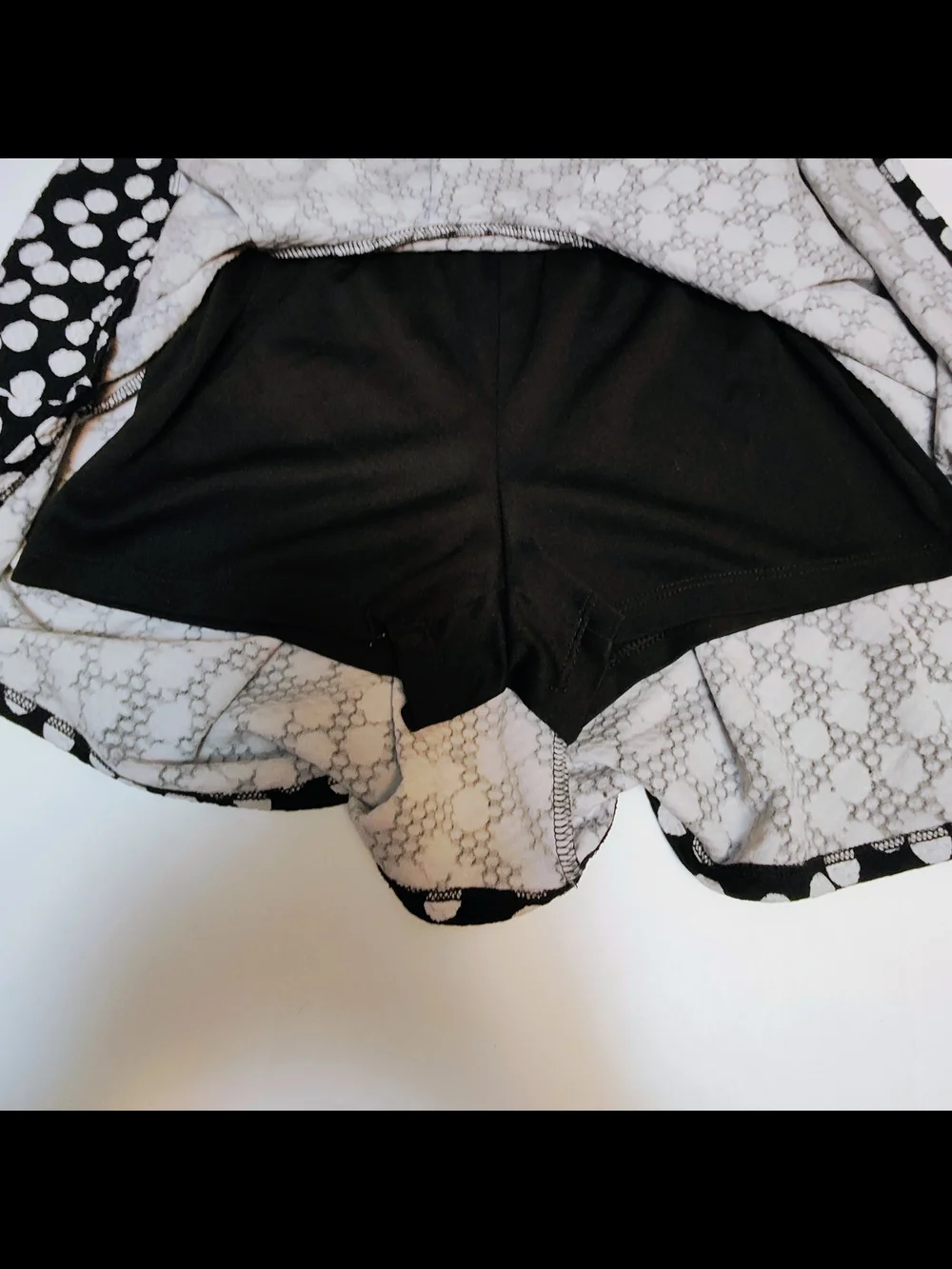 Justice Black and White Polka Dot Skater Skirt